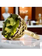 Pierścionek Vintage Biżuteria Żółty Perydot 14k żółte złoto vrc130y